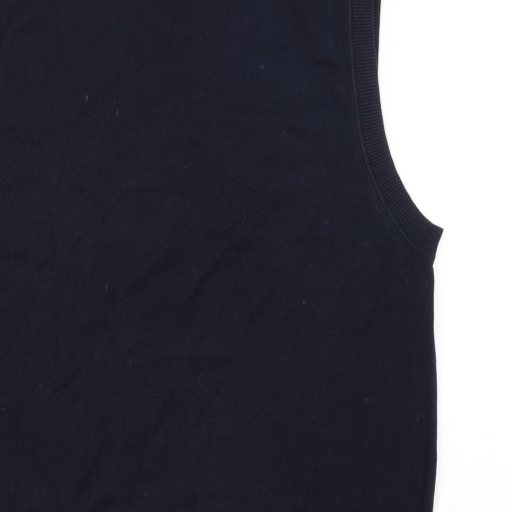Claiborne Mens Blue Argyle/Diamond Vest Jumper