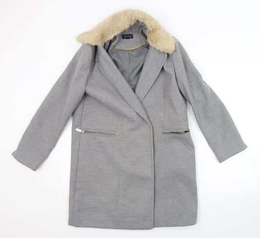 Womens UK Size 10 Topshop Grey Trench Coat