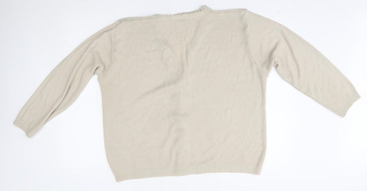 In stitches Womens Beige Cardigan Jumper One Size