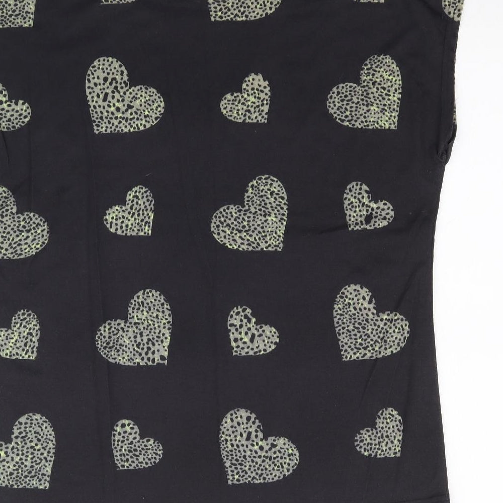 Originals Womens Black Basic T-Shirt Size M - Love Heart print