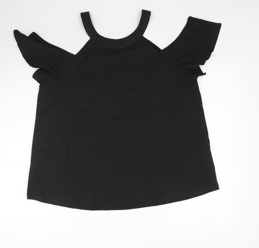 Avon Womens Black Basic Blouse Size 14