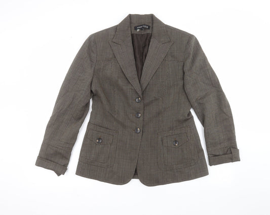 Additional front view of Anne Klein women’s green jacket, size UK 8