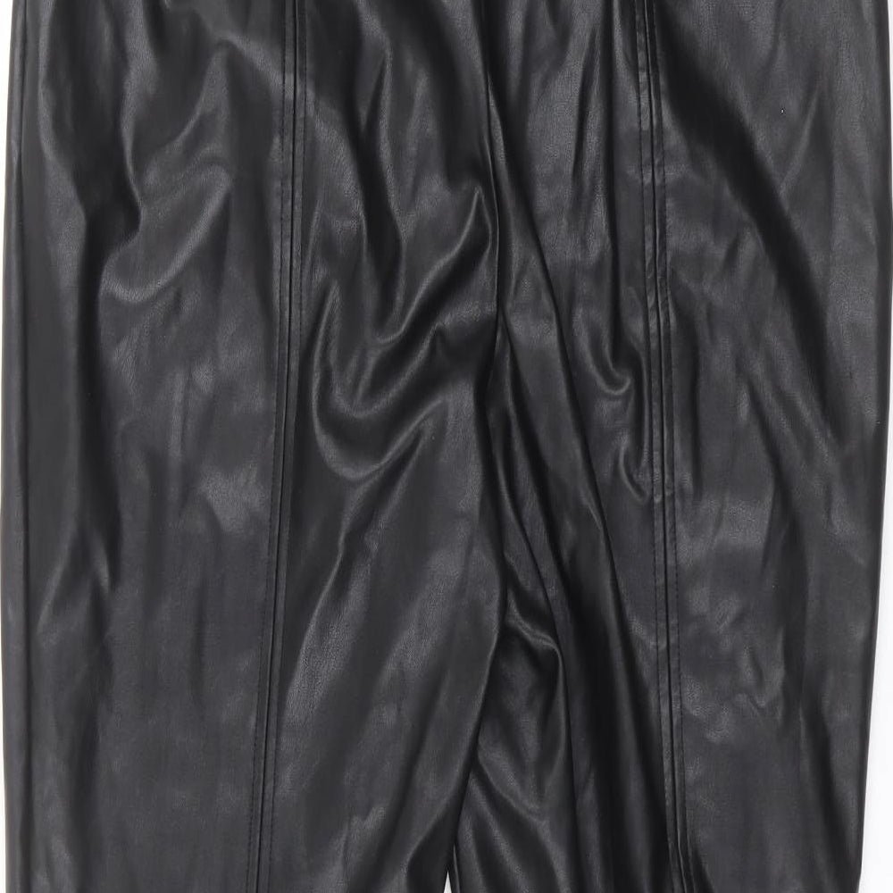Brand and care label for F&F women’s black trousers, size UK 16, 27-inch leg