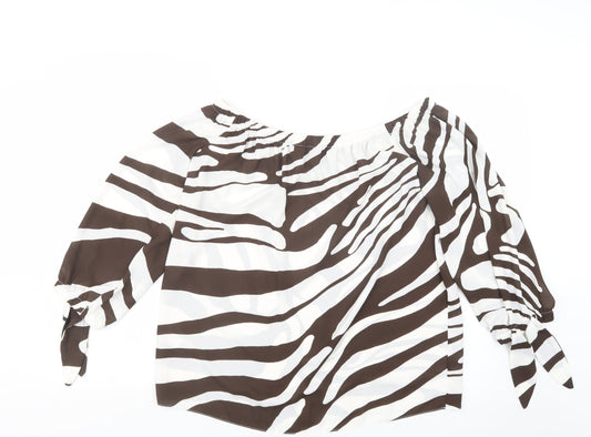 Womens UK Size 14 Dorothy Perkins Brown Basic Blouse