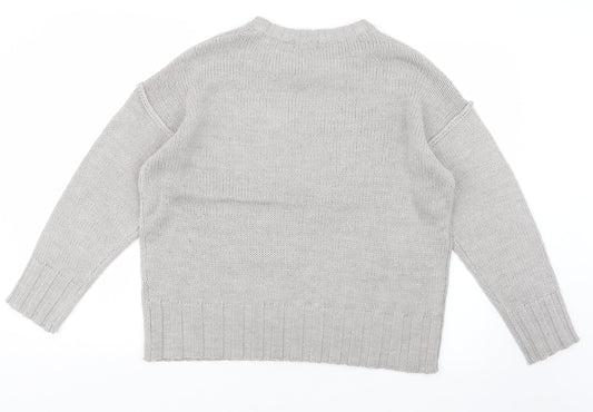 Womens UK Size S Brave Soul Grey Pullover Jumper