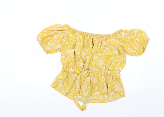 Primark Womens Yellow Geometric Basic Blouse Size 6