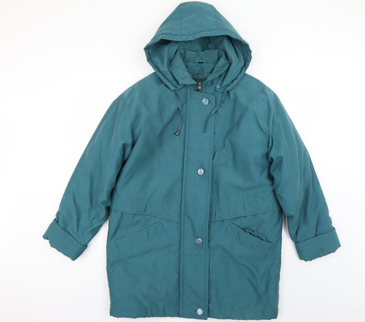 Womens UK Size 12 Klass Green Overcoat