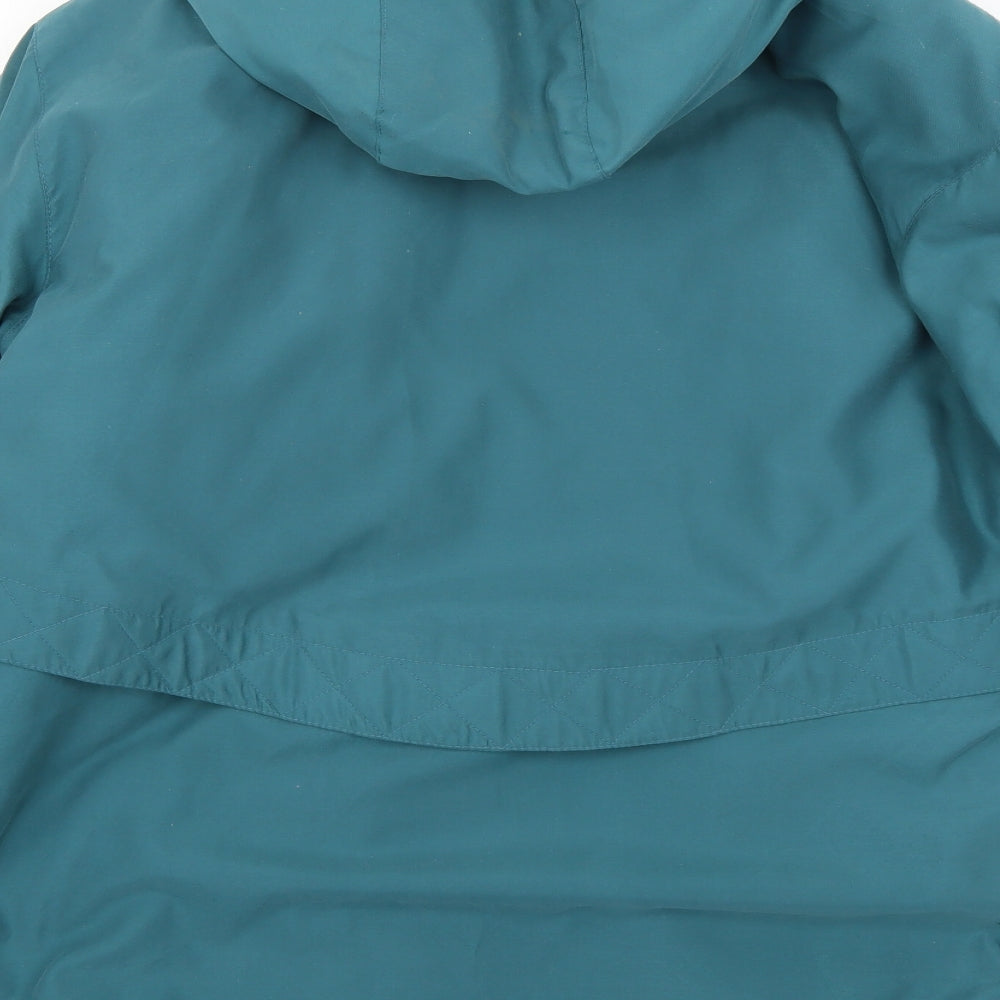 Brand and care label for Klass women’s green overcoat coat, size UK 12