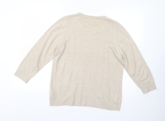 Womens UK Size 14 Marks and Spencer Beige Pullover Jumper