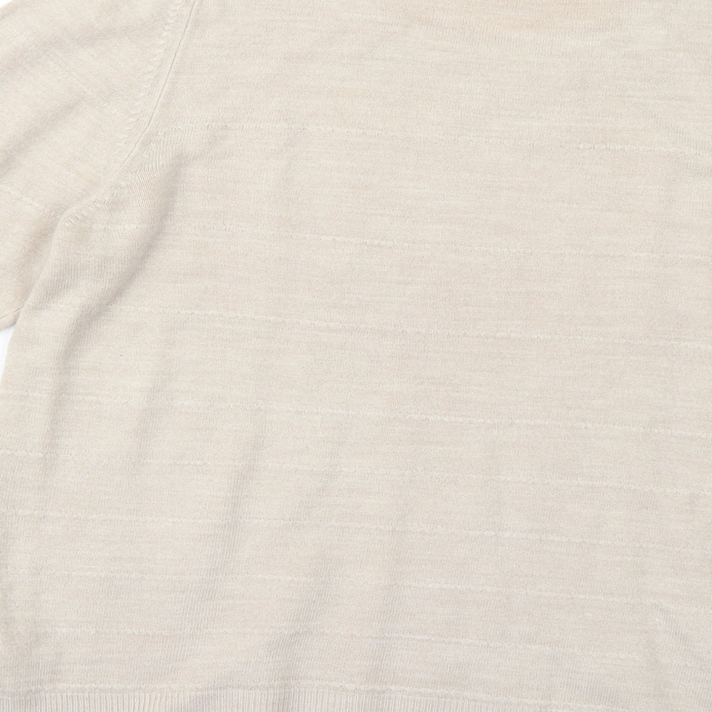 Womens UK Size 14 Marks and Spencer Beige Pullover Jumper
