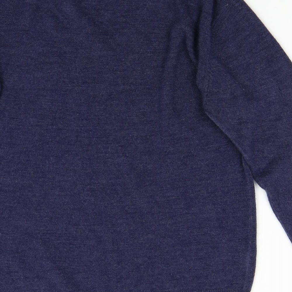 Easy Mens Blue Knit Pullover Jumper Size M