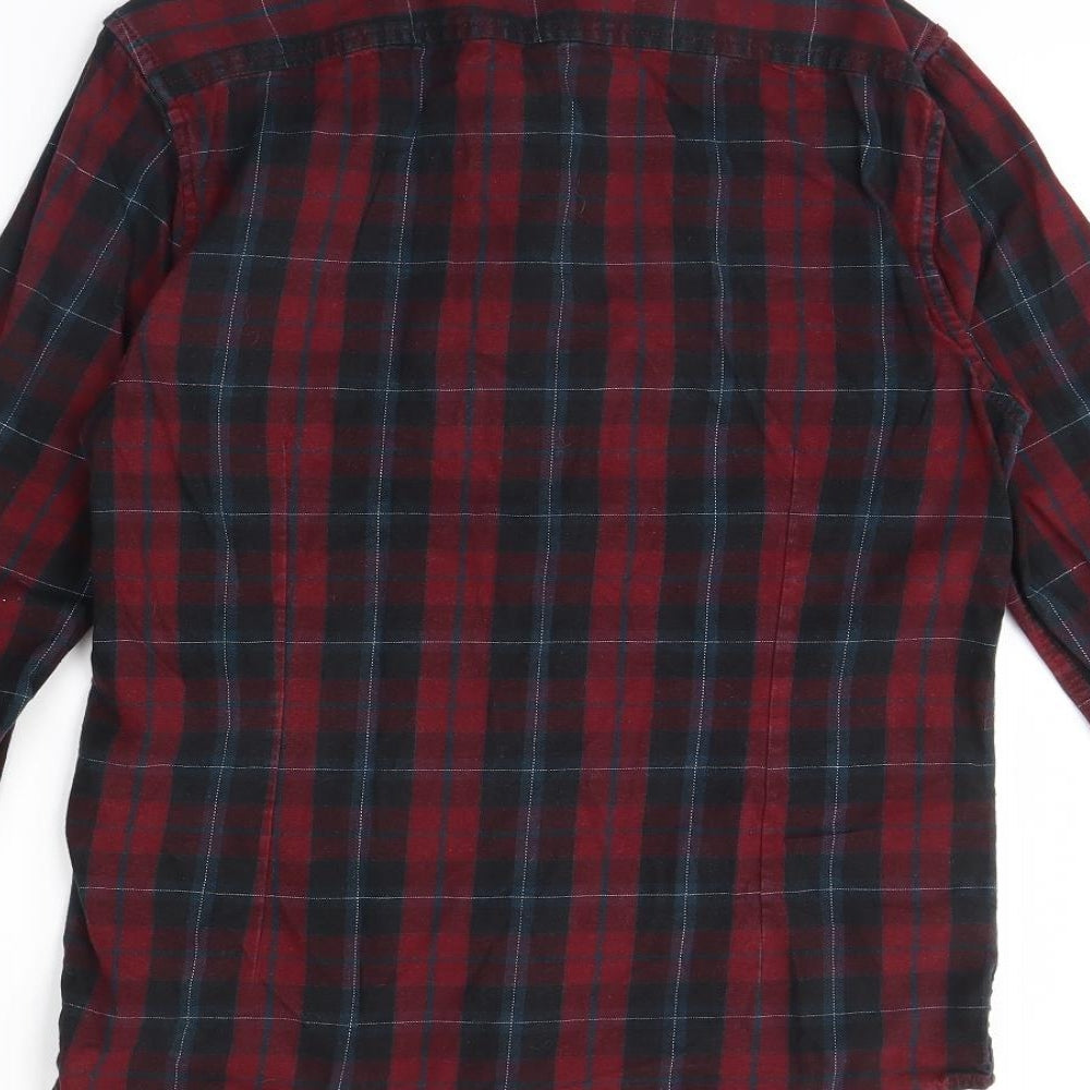 Mens UK Size XS ASOS Red Button-Up Long Sleeve Casual Shirt