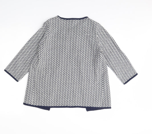 F&F Womens Blue Herringbone Jacket Size 8