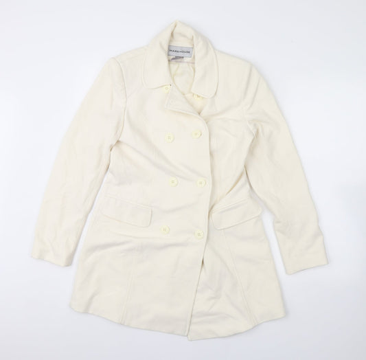 Warehouse Womens Ivory Overcoat Coat Size 10