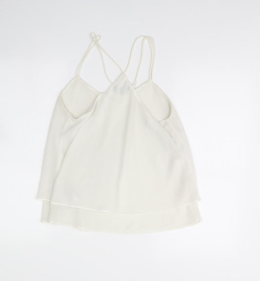 Womens UK Size 10 New Look White Basic Tank