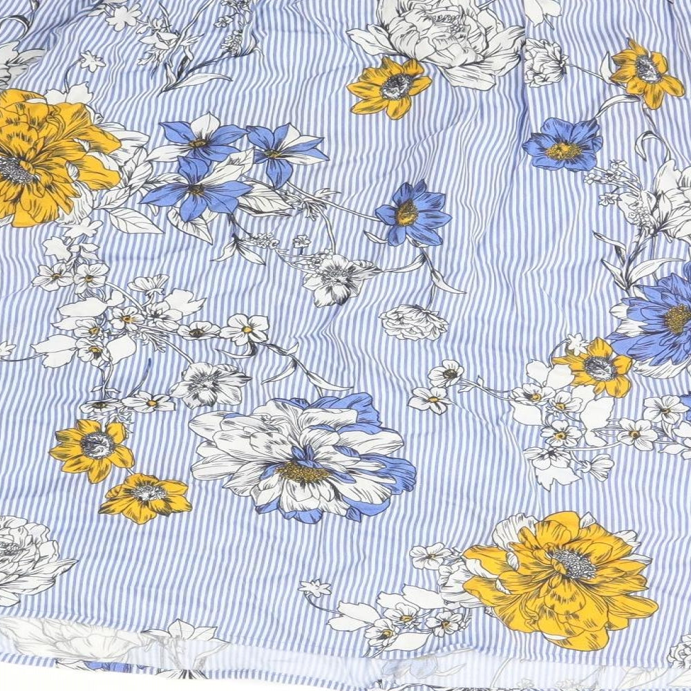 F&F Womens Blue Striped Basic Blouse Size 10