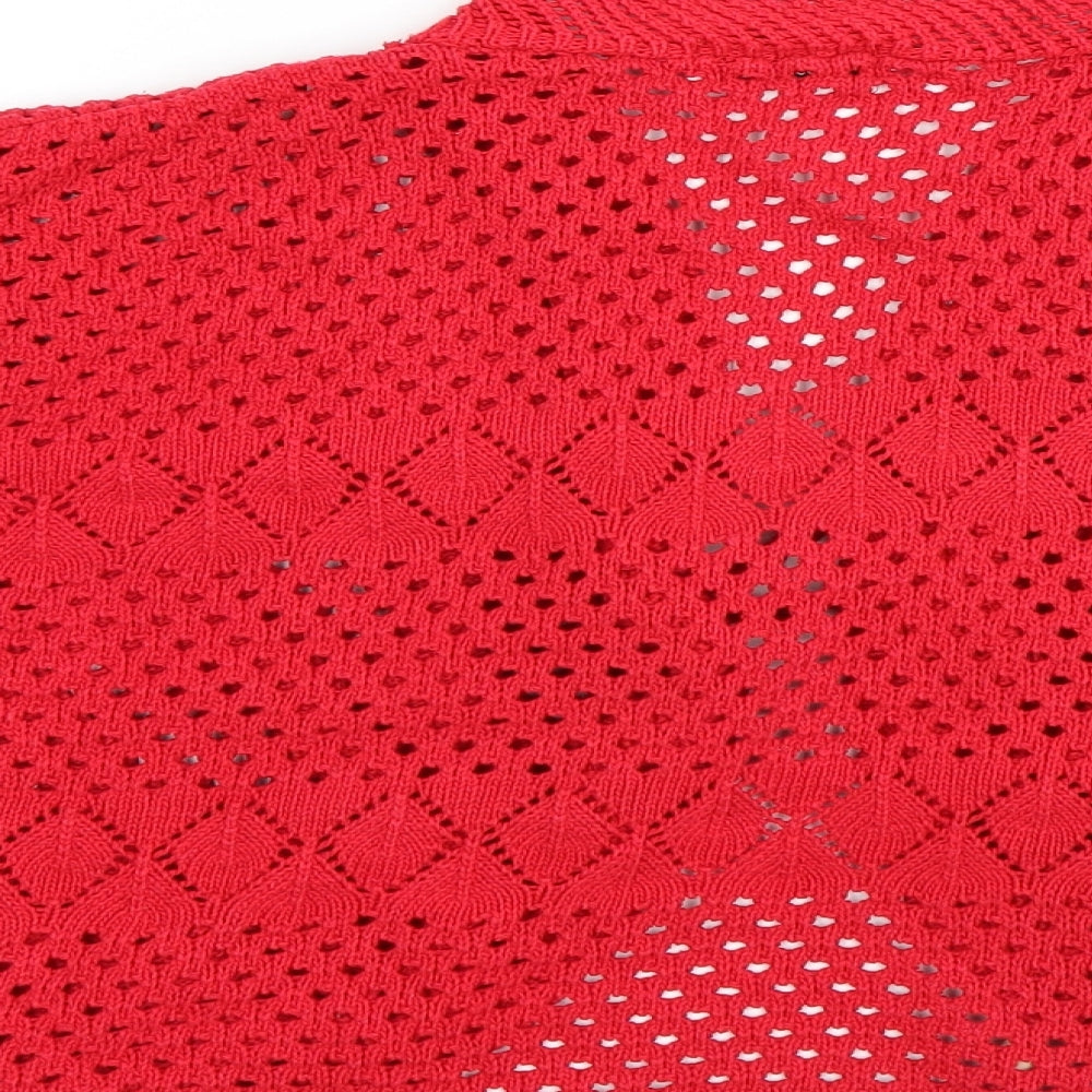 Womens UK Size M CHIC Red Cape Jumper