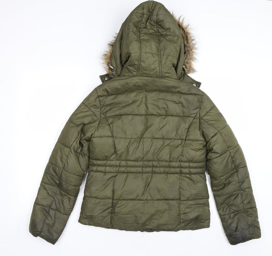 Primark Womens Green Overcoat Coat Size XS