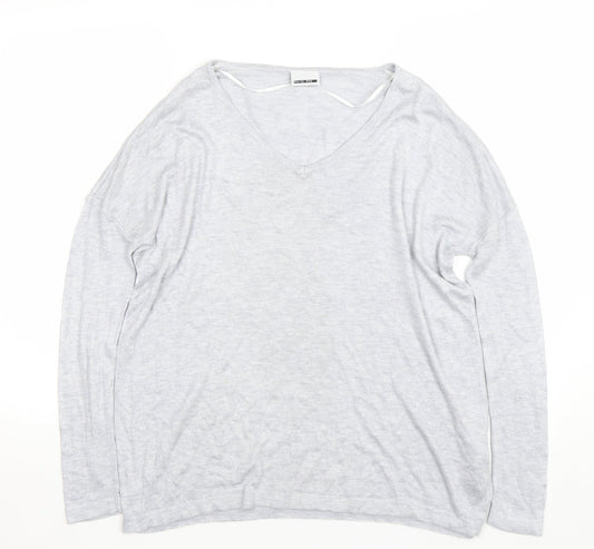 Womens UK Size S Noisy may Grey Basic T-Shirt