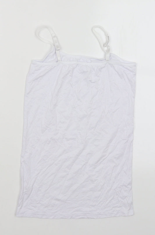 Womens UK Size M Preworn White Basic Tank