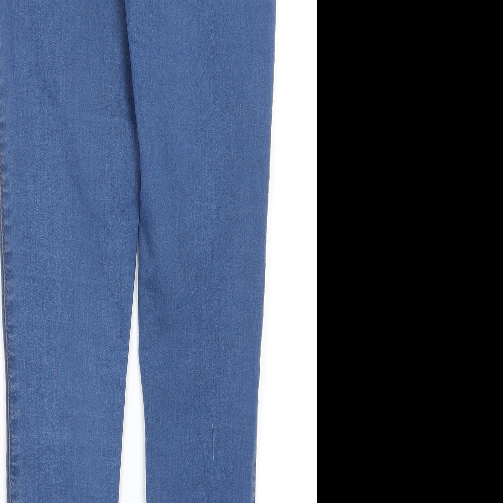 Brand and care label for Denim Co women’s blue jegging jeans, size UK 8, 28-inch leg