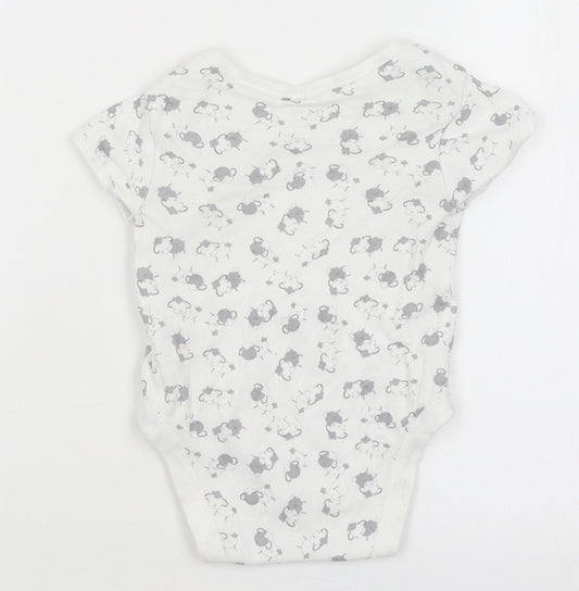Early Days Baby White Romper One-Piece Size 6-9 Months - Sheep