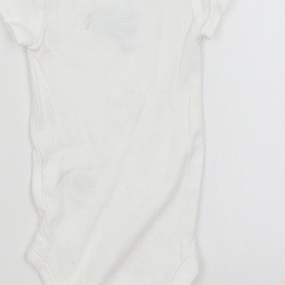 Carters Baby White Romper One-Piece Size Newborn - Happy