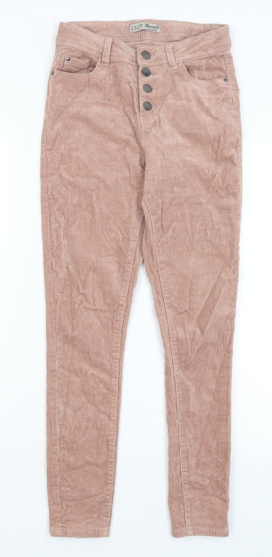 Womens UK Size 6 Denim Co Regular Fit Capri Pink Trousers