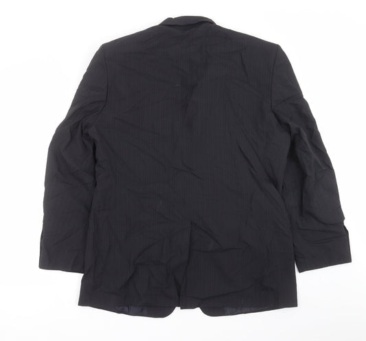 F&F Mens Black Striped  Jacket Suit Jacket Size 42