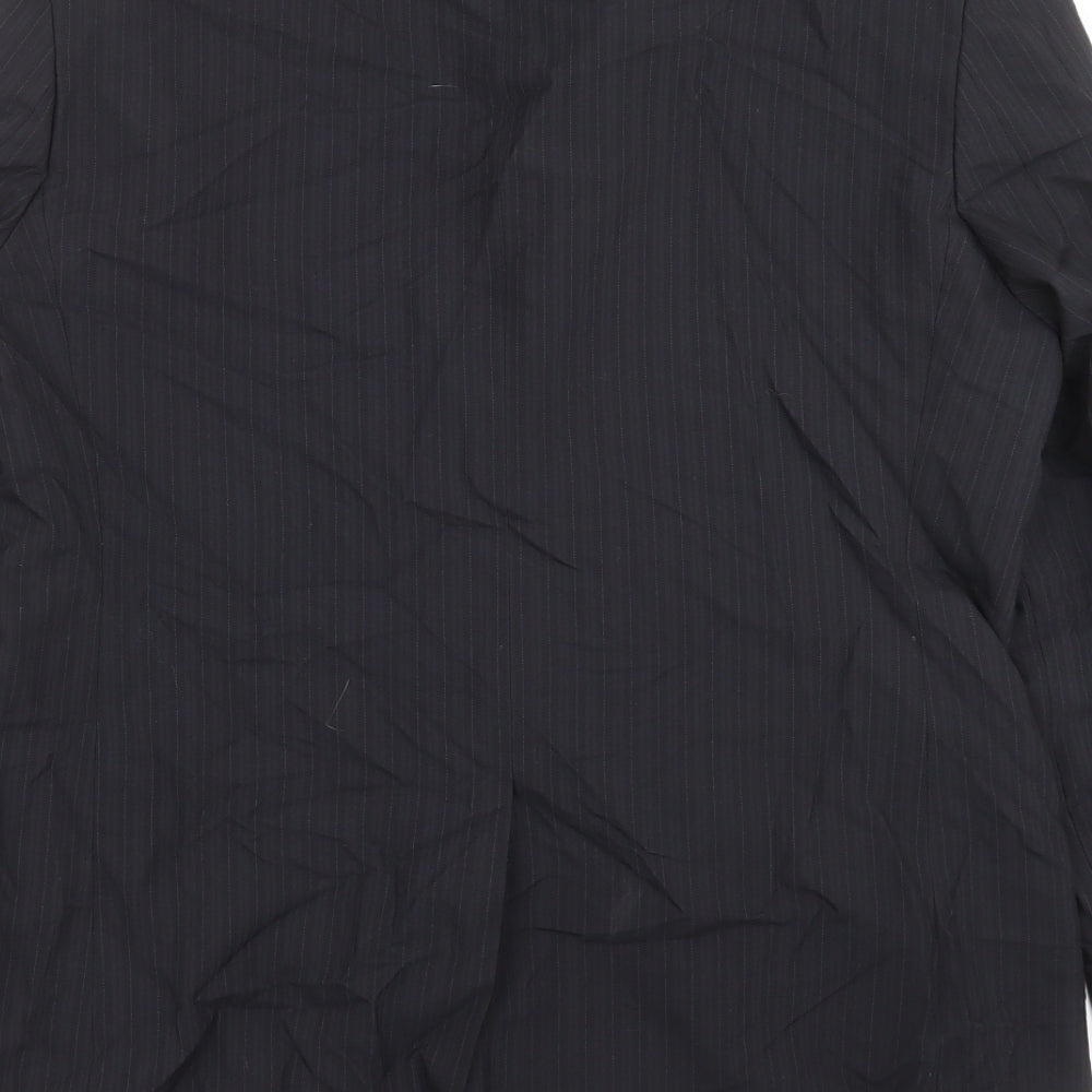 F&F Mens Black Striped  Jacket Suit Jacket Size 42