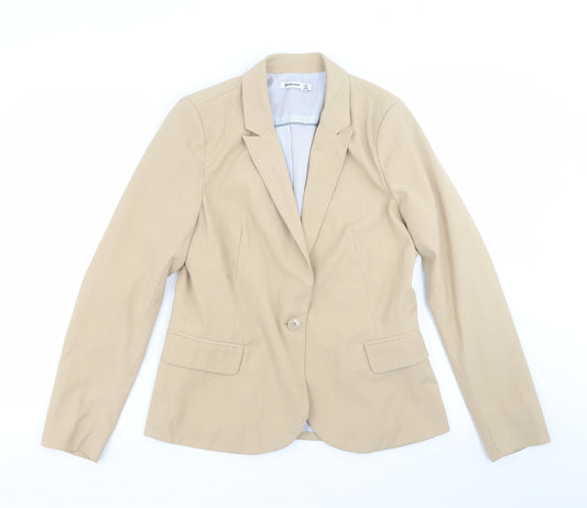 Womens UK Size L Stradivarius Regular Beige Suit Jacket