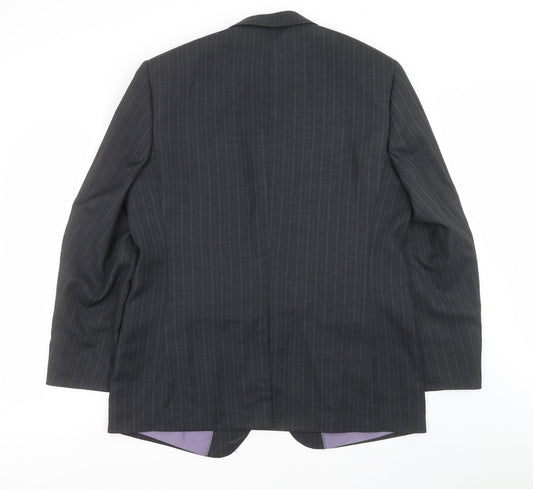 George Mens Grey Striped Jacket Suit Jacket Size 42