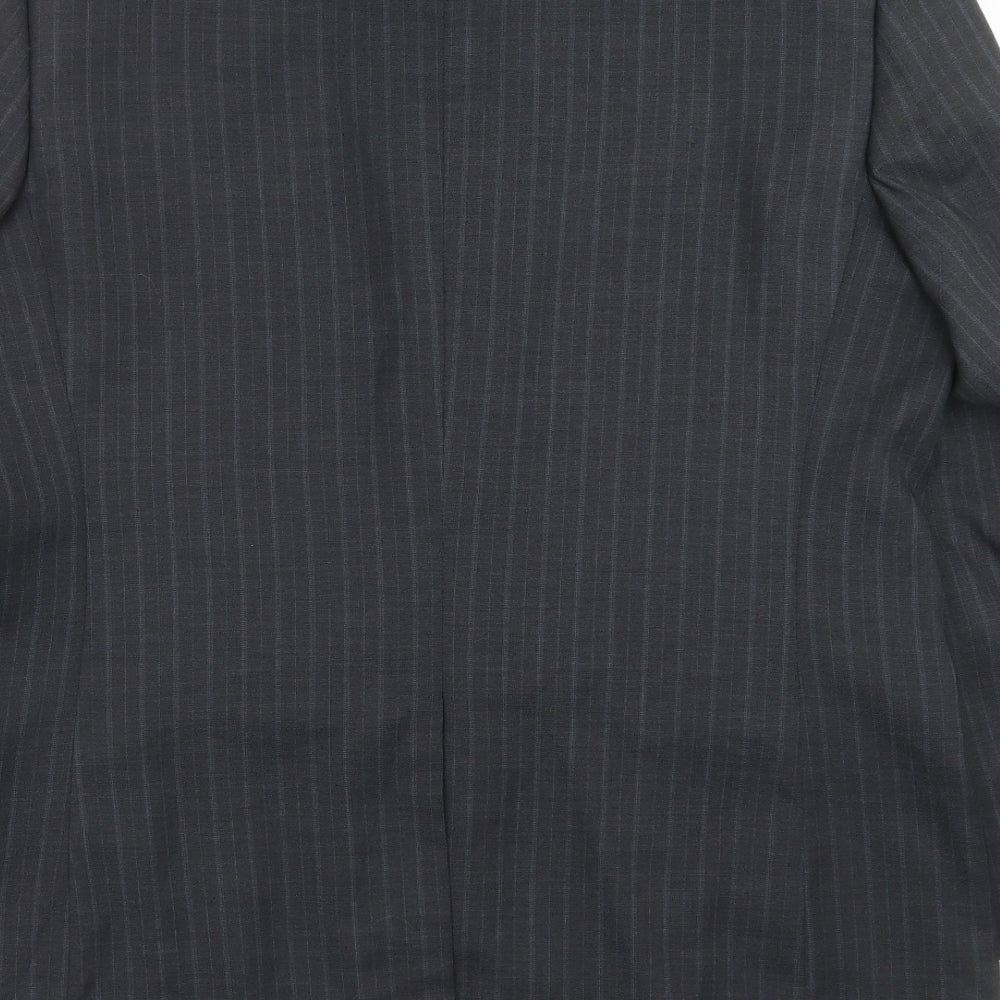 George Mens Grey Striped Jacket Suit Jacket Size 42