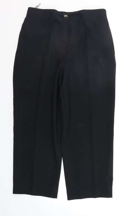 Womens UK Size 14 BHS Regular Fit Black Trousers