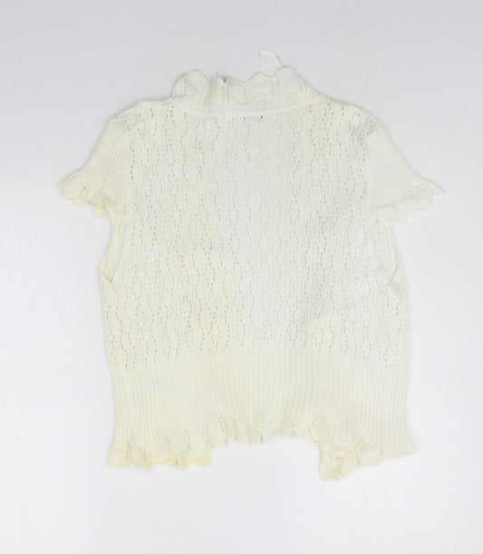 Womens UK Size L M&Co White Cardigan Jumper