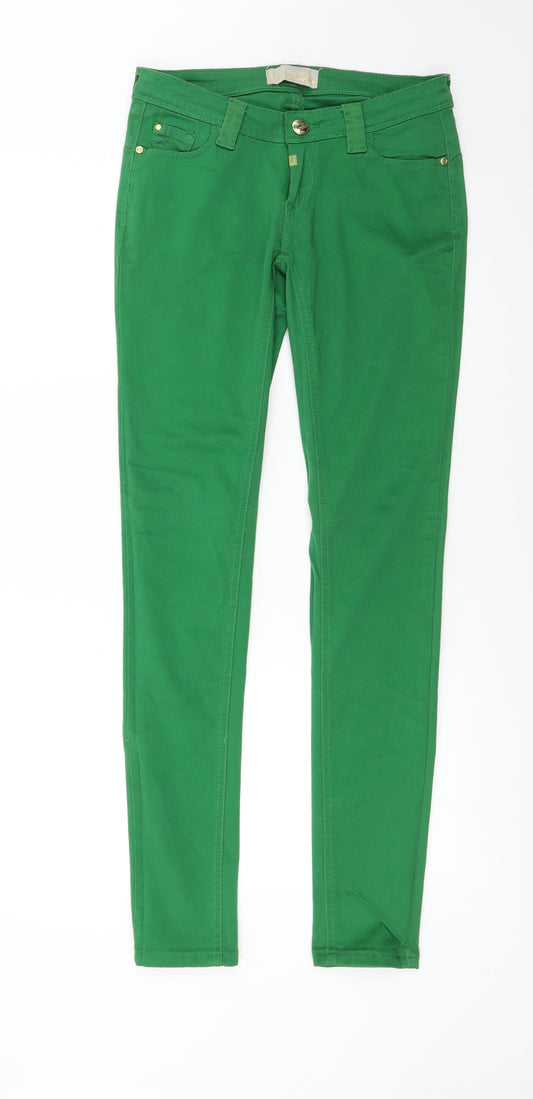 Womens UK Size 36 in Blue Rags Regular Fit Skinny Green Jeans