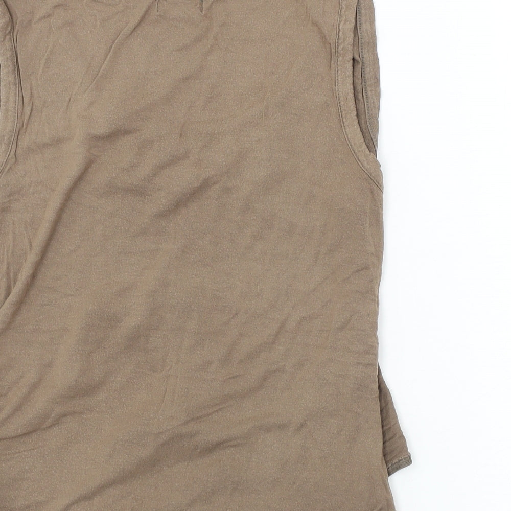 only Womens Brown Basic Tank Size L