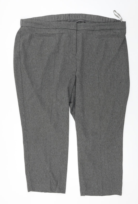 Additional front view of Bonmarché women’s grey check trousers, size UK 24, 26-inch leg