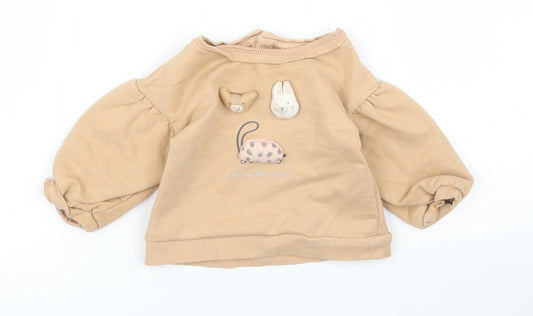 George Girls Beige Pullover Jumper Size 3-6 Months