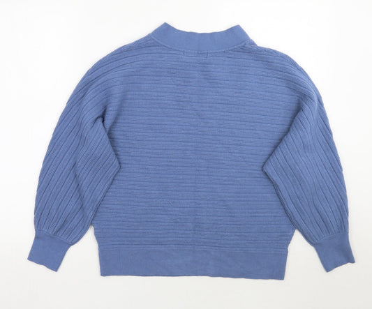 Back view of Nutmeg women’s blue jumper, size UK 14
