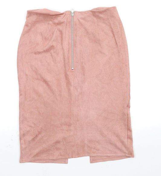 Glamorous Womens Pink Houndstooth  Straight & Pencil Skirt Size M