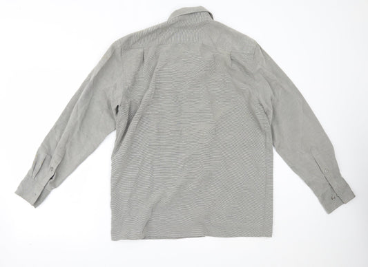 George Mens Grey Button-Up Size S