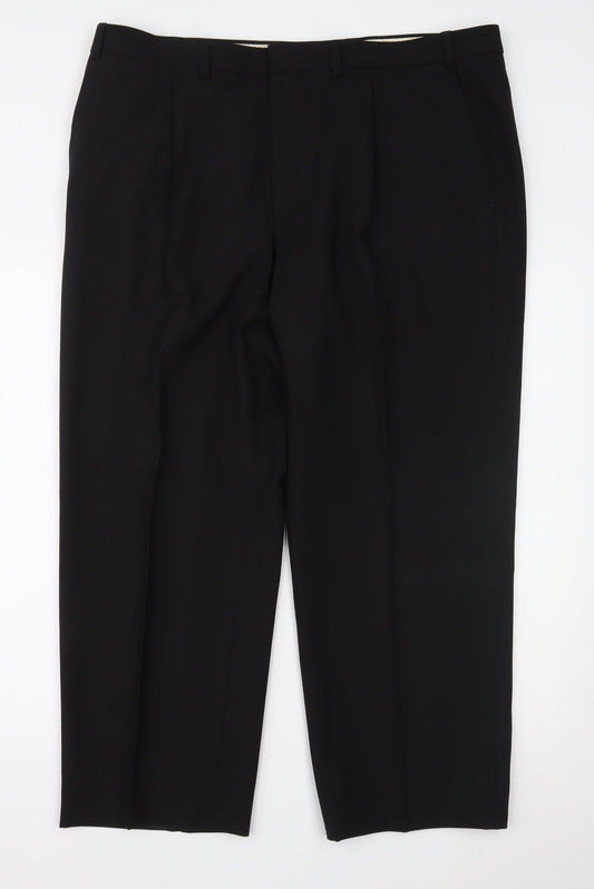 Womens UK Size 40 Marks and Spencer Regular Fit Black Trousers