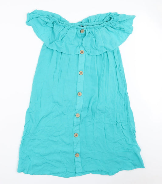 Additional front view of Papaya women’s blue mini, size UK 8