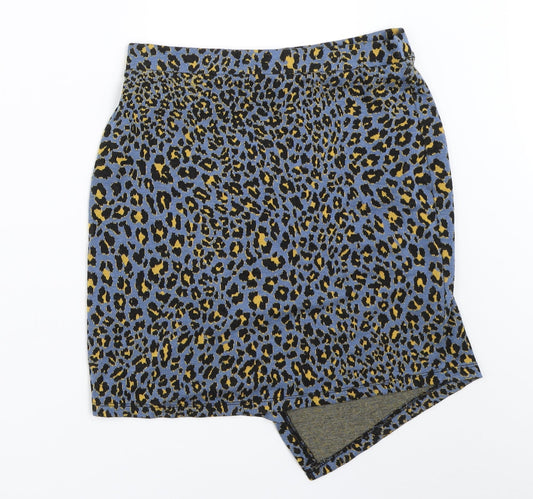 George Womens Blue Animal Print Mini Skirt Size 10