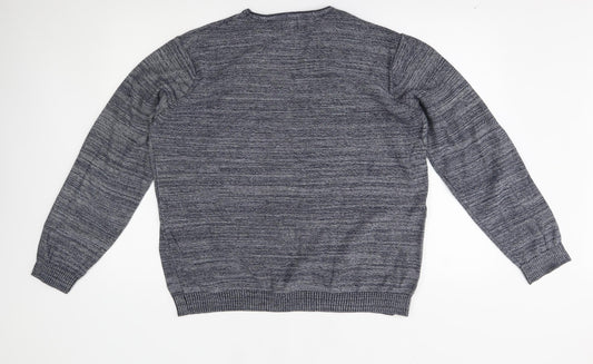 Matalan Mens Grey Striped Pullover Jumper Size L