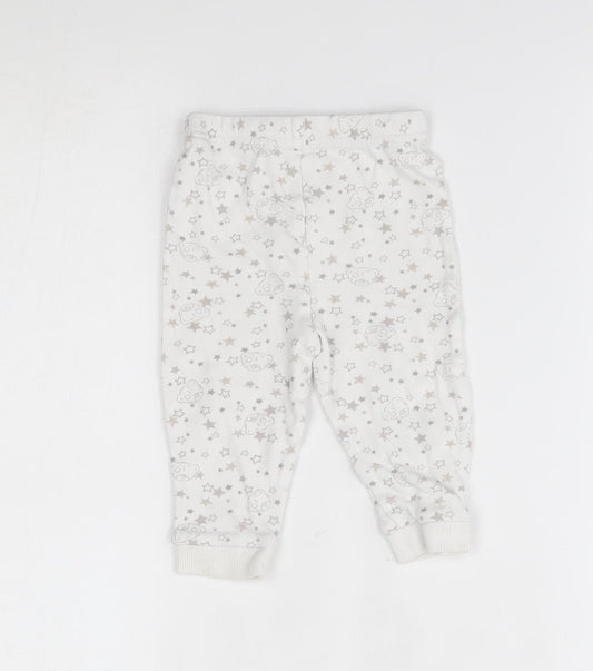 George Baby White Pyjama Pants Size 9-12 Months - star pattern
