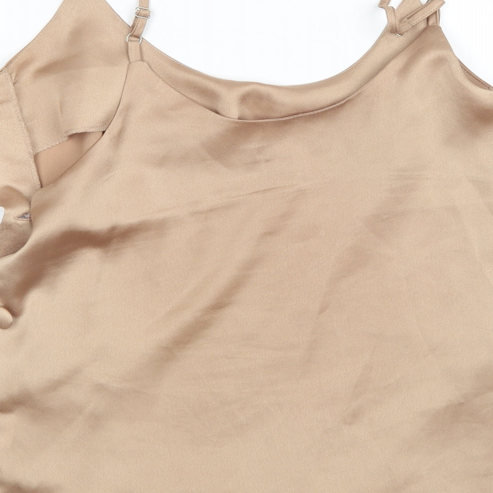 Boohoo Womens Brown Basic Tank Size 10
