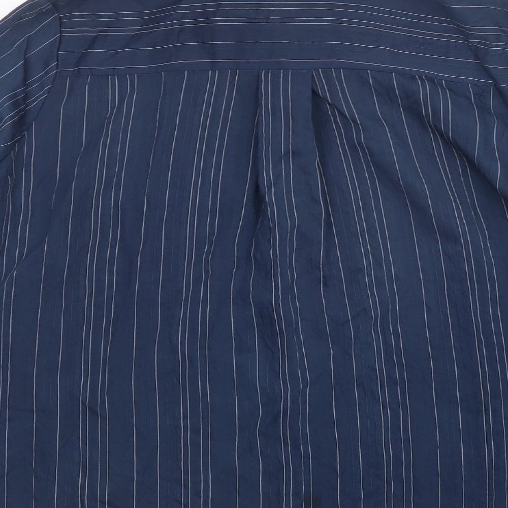 Boohoo Womens Blue Basic Button-Up Size 10