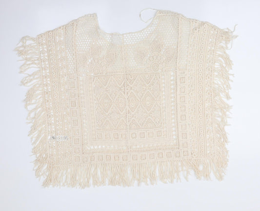 George Womens Ivory Floral Cape Jumper Size S